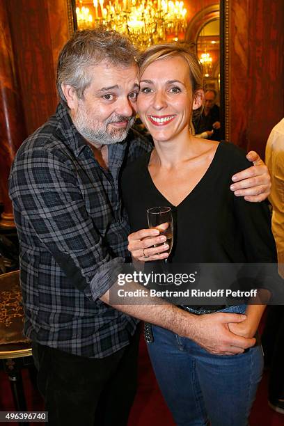 Stage Director of the Piece Christophe Duthuron and his wife attend the Theater Play 'Ne me regardez pas comme ca !', performed at 'Theatre Des...