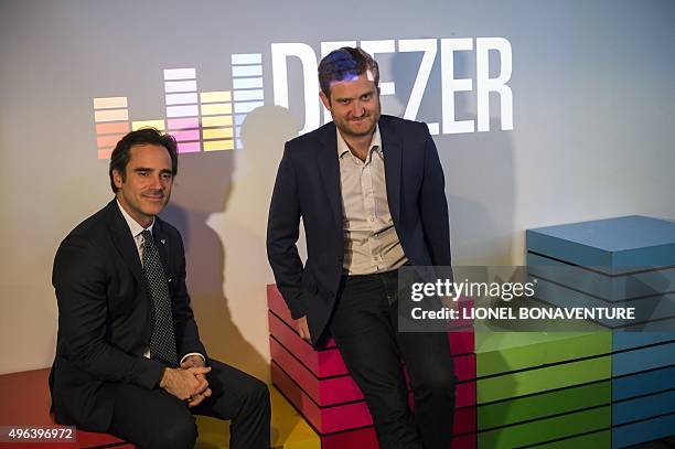 French music-streaming services Deezer's Chief Operating Officer Simon Baldeyrou and Deezer's Chief executive Officer for France, Alexis de Gemini ,...