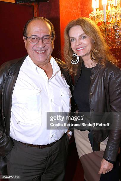 Producer Lean-Luc Azoulay and Actress Cyrielle Clair attend the Theater Play 'Ne me regardez pas comme ca !', performed at 'Theatre Des Varietes' on...