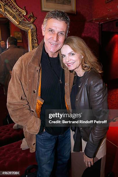 Actress Cyrielle Clair and Actor of the Piece Pierre Deny attend the Theater Play 'Ne me regardez pas comme ca !', performed at 'Theatre Des...