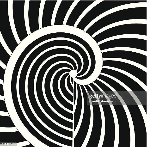 abstract black and white curve stripe pattern background - fibonacci stock illustrations