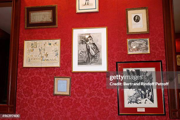 Illustration view of the 'Theatre Des Varietes' during the Theater Play Theater Play 'Ne me regardez pas comme ca !', performed at 'Theatre Des...