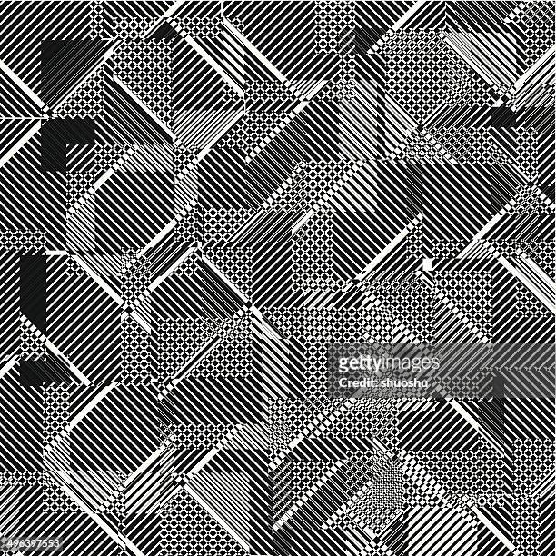 abstrakt schwarz und weiß gestreifte muster hintergrund - optisches gerät stock-grafiken, -clipart, -cartoons und -symbole