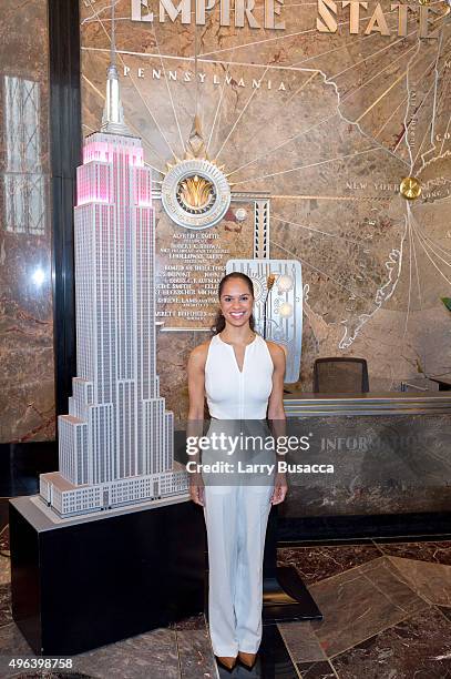 Ballerina Misty Copeland lights the Empire State Building in Honor of the 25th Anniversary of Glamours Women of the Year Awards on November 9, 2015...