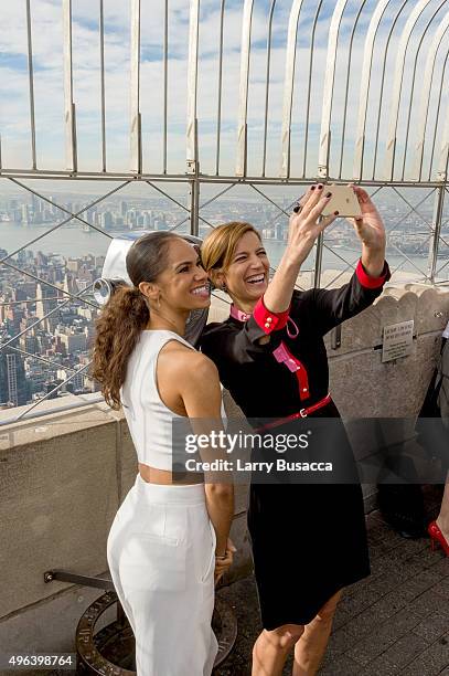 Ballerina Misty Copeland and Glamour magazine editor in chief Cindi Leive light the Empire State Building in Honor of the 25th Anniversary of...