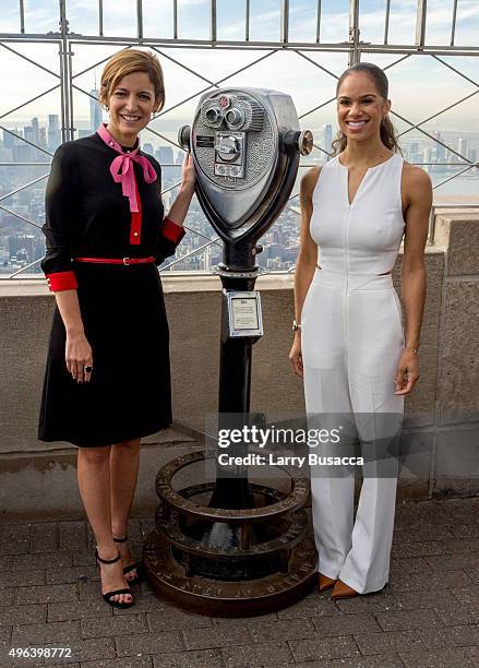 Ballerina Misty Copeland and Glamour magazine editor in chief Cindi Leive light the Empire State Building in Honor of the 25th Anniversary of...