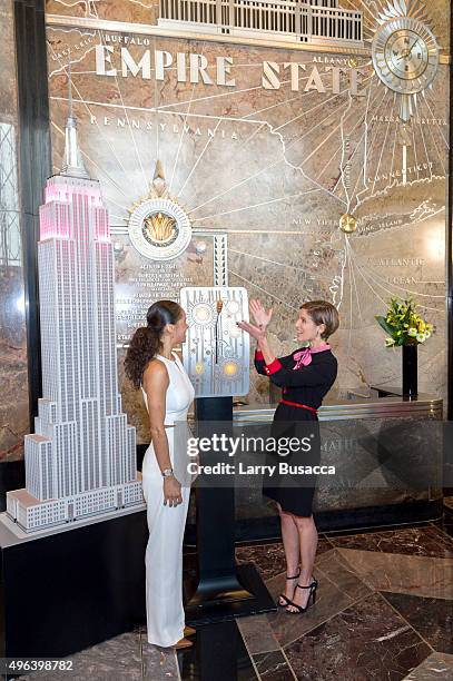 Ballerina Misty Copeland and Glamour magazine editor in chief Cindi Leive light the Empire State Building in Honor of the 25th Anniversary of...