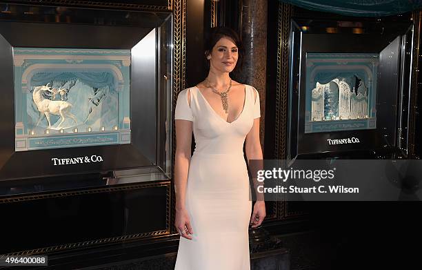 Actress Gemma Arterton reveals the 2015 Tiffany & Co. Christmas windows at the Old Bond Street store, marking the opening of the Tiffany Christmas...