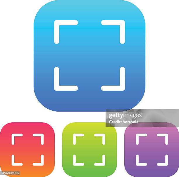 superlight interface frame icon - four square stock illustrations