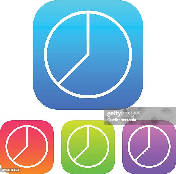 superlight interface pie chart icon - 4 section pie stock illustrations