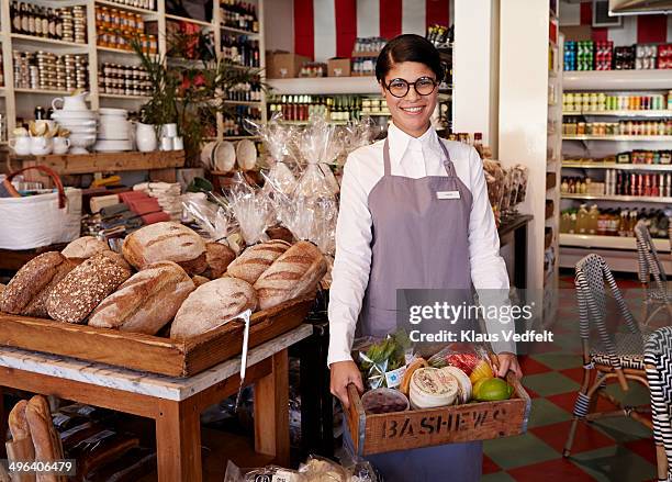 Portrait of clerk at nice grocery store