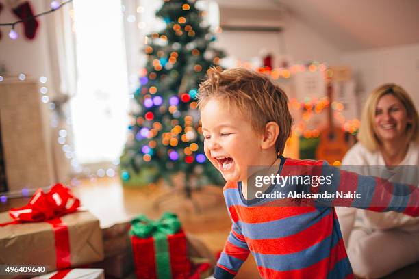 christmas in our home - boys toys stock pictures, royalty-free photos & images
