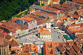 High angle view of Brasov, Romania