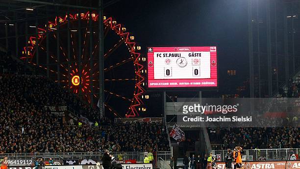 General view prior the Second Bundesliga match between FC St. Pauli and Fortuna Duesseldorf at Millerntor Stadium on November 9, 2015 in Hamburg,...