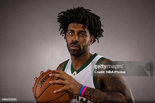 Mayo of the Milwaukee Bucks poses for a portrait during Media Day on November 8, 2015 at the Orthopaedic Hospital of Wisconsin Training Center in St...
