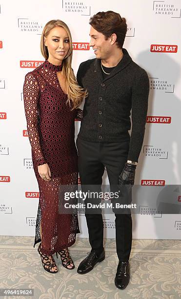 Lauren Pope and Joey Essex arrive at the British Takeaway Awards, in association with JUST EAT at The Savoy Hotel on November 9, 2015 in London,...