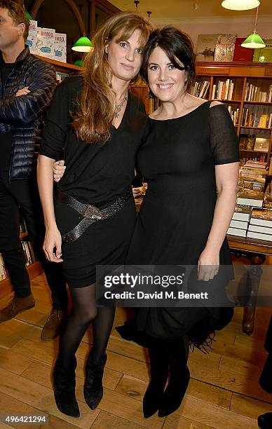 Jemima Khan and Monica Lewinsky attend the launch of A.A. Gill's new book "Pour Me: A Life" at Daunt Books on November 9, 2015 in London, England.