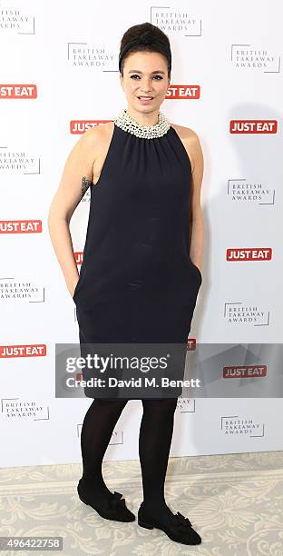 Gizzi Erskine arrives at the British Takeaway Awards, in association with JUST EAT at The Savoy Hotel on November 9, 2015 in London, England.