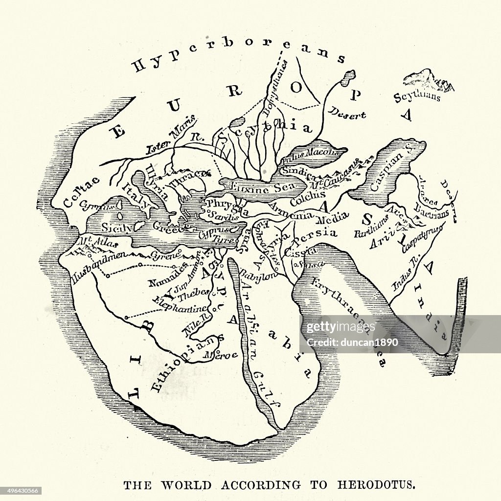 Map of the Ancient World according to Herodotus