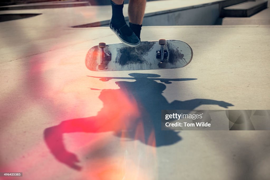 Skateboarder doing an Ollie