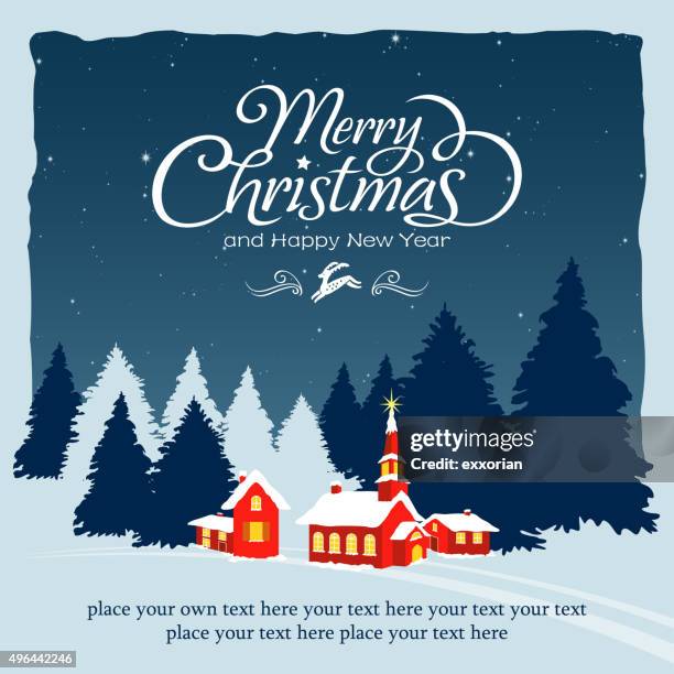 ilustrações, clipart, desenhos animados e ícones de cenas tranquilo vilarejo de natal - alo house winter