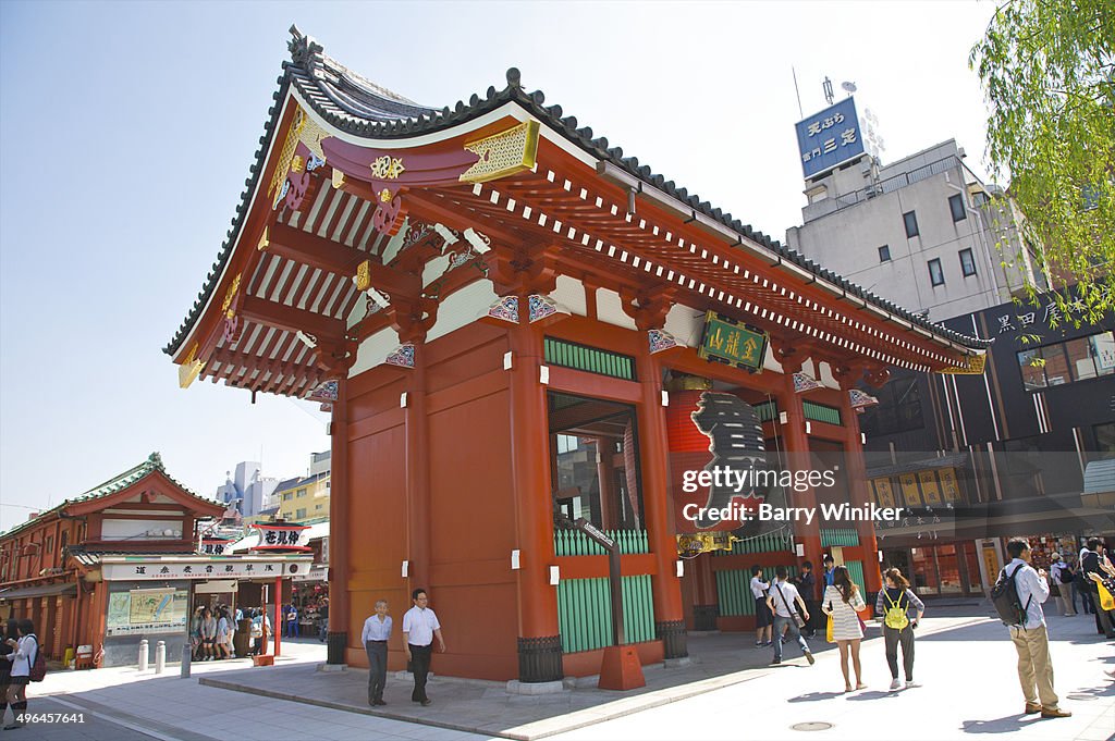 Traditional huge red Japanese gate