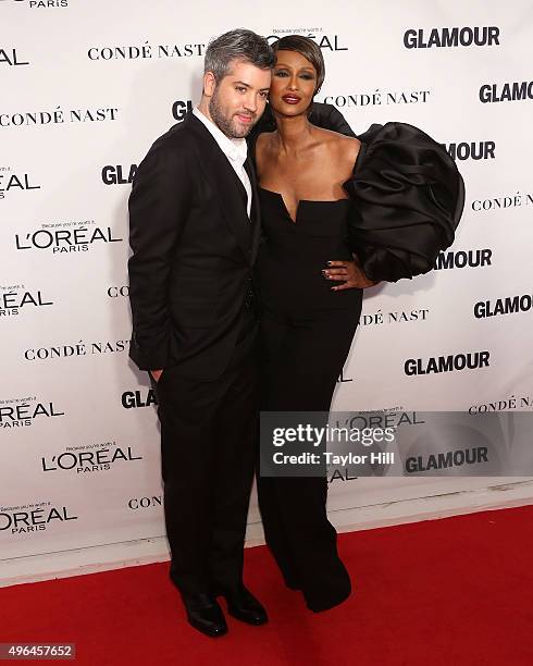 Brandon Maxwell and Iman attend Glamour's 25th Anniversary Women Of The Year Awards at Carnegie Hall on November 9, 2015 in New York City.