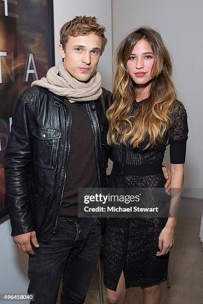 Actors William Moseley and Kelsey Chow attend the "The Royals" series season two premiere celebration at Hoerle Guggenheim Gallery on November 9,...