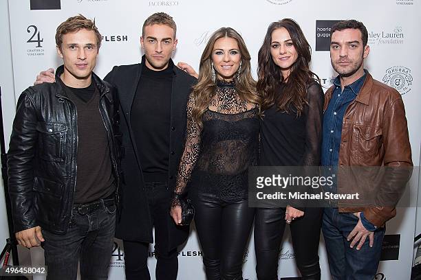 Actor William Moseley, Tom Austen, Elizabeth Hurley, Alexandra Park and Jake Maskall attend the "The Royals" series season two premiere celebration...
