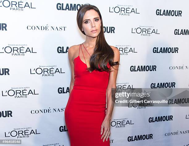 Fashion designer/singer Victoria Beckham attends Glamour's 25th Anniversary Women Of The Year Awards at Carnegie Hall on November 9, 2015 in New York...