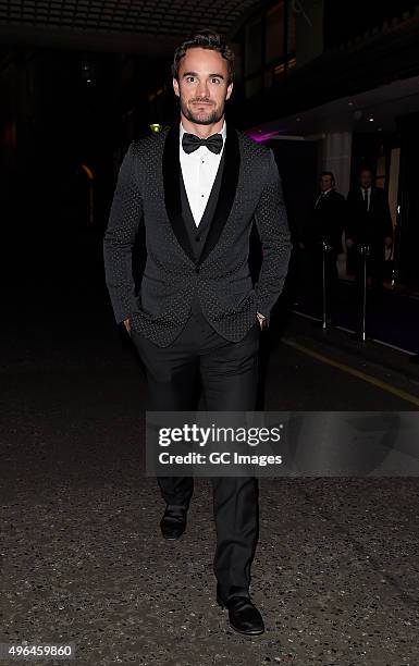 Thom Evans leaves the British Take Away Awards on November 9, 2015 in London, England.