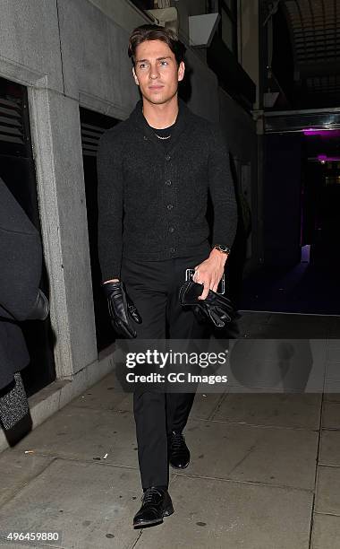 Joey Essex leaves the British Take Away Awards on November 9, 2015 in London, England.