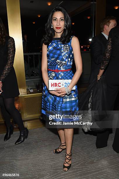 Political figure Huma Abedin attends the 2015 Glamour Women of The Year Awards dinner hosted by Cindi Leive at The Rainbow Room on November 9, 2015...