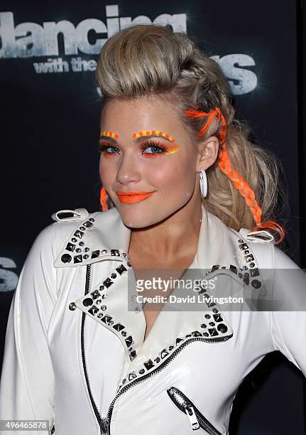 Personality/dancer Witney Carson attends "Dancing with the Stars" Season 21 at CBS Television City on November 9, 2015 in Los Angeles, California.