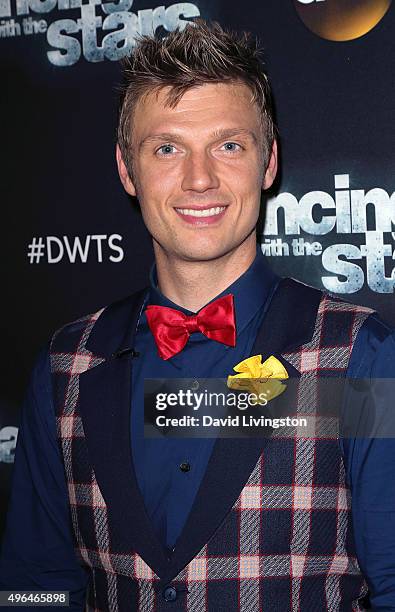 Singer Nick Carter attends "Dancing with the Stars" Season 21 at CBS Television City on November 9, 2015 in Los Angeles, California.