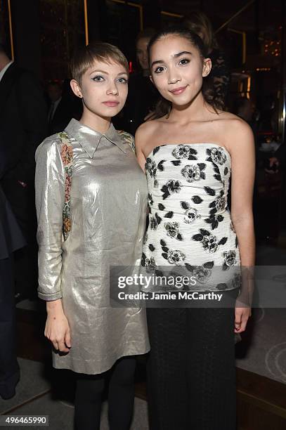 Writer Tavi Gevinson and actress Rowan Blanchard attend the 2015 Glamour Women of The Year Awards dinner hosted by Cindi Leive at The Rainbow Room on...