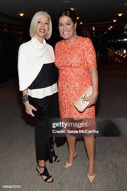 Linda Fargo of Bergdorf Goodman and Glamour publisher Connie Anne Phillips attend the 2015 Glamour Women of The Year Awards dinner hosted by Cindi...