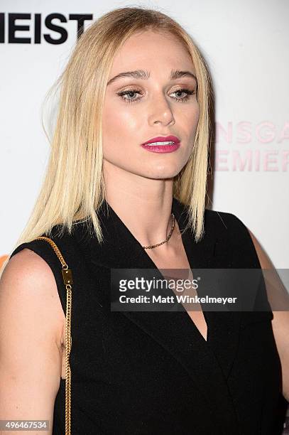 Actress Alyssa Julya Smith arrives at the screening of Lionsgate's "Heist" at Sundance Cinemas on November 9, 2015 in West Hollywood, California.