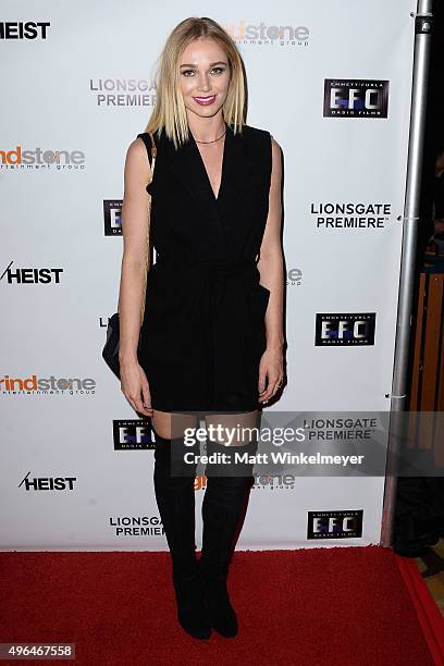 Actress Alyssa Julya Smith arrives at the screening of Lionsgate's "Heist" at Sundance Cinemas on November 9, 2015 in West Hollywood, California.