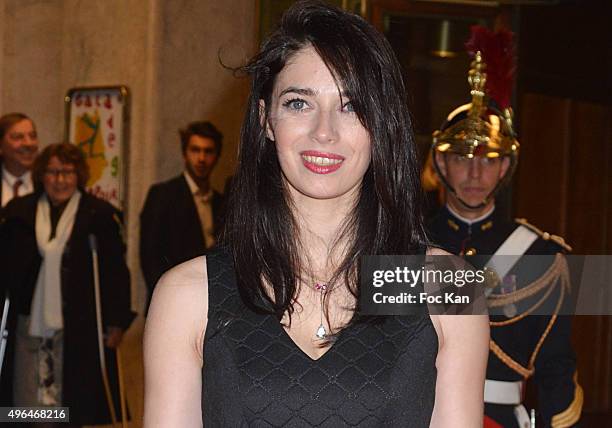 Actress Sarah Barzykdressed by Christophe Guillarme, attends '23rd Gala Pour L'Espoir 2015' Auction Show To Benefit Against Cancer Associations at...