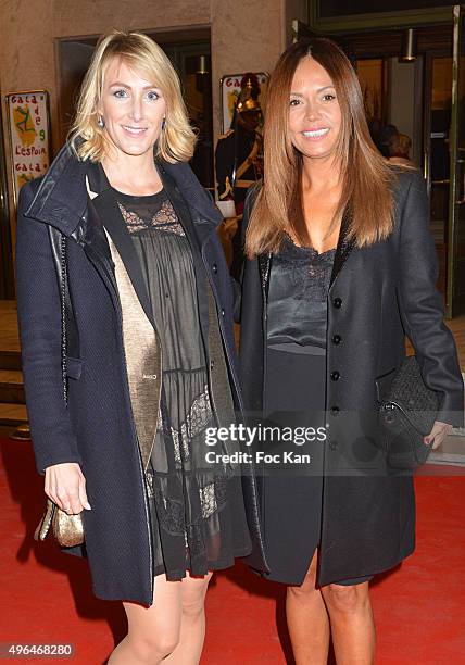 Presenters Sophie Depooter and Karine Arsene attend '23rd Gala Pour L'Espoir 2015' Auction Show To Benefit Against Cancer Associations at Theatre des...