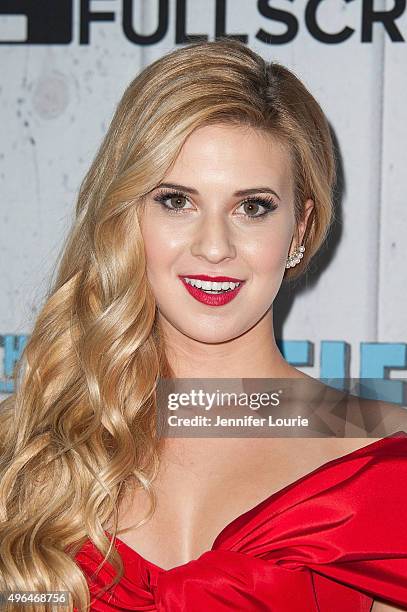 Actress Caroline Sunshine arrives at the Fullscreen Films presents the premiere of "The Outfield" at AMC CityWalk Stadium 19 at Universal Studios...