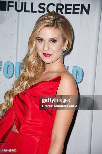 Actress Caroline Sunshine arrives at the Fullscreen Films presents the premiere of "The Outfield" at AMC CityWalk Stadium 19 at Universal Studios...