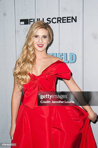 Actress Caroline Sunshine arrives at the Fullscreen Films presents the premiere of "The Outfield" at AMC CityWalk Stadium 19 at Universal Studios...