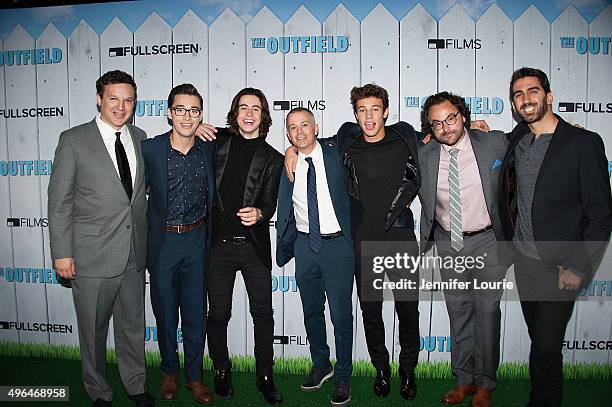 Gil Kruger, Joey Bragg, Nash Grier, Michael Goldfine, Cameron Dallas, Eli Gonda, and George Strompolos arrive at the Fullscreen Films presents the...