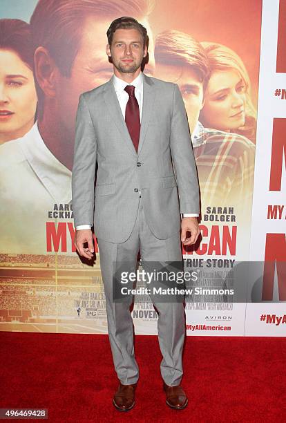 Actor Donny Boaz attends the premiere of Clarius Entertainment's "My All American" at The Grove on November 9, 2015 in Los Angeles, California.