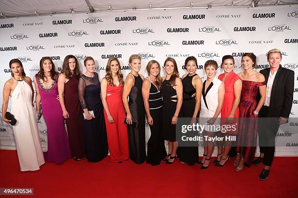 The United States Women's National Soccer Team attends Glamour's 25th Anniversary Women Of The Year Awards at Carnegie Hall on November 9, 2015 in...