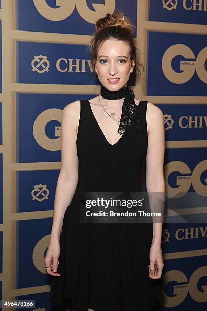 Sophie Lowe arrives ahead of the 2015 GQ Men Of The Year Awards on November 10, 2015 in Sydney, Australia.