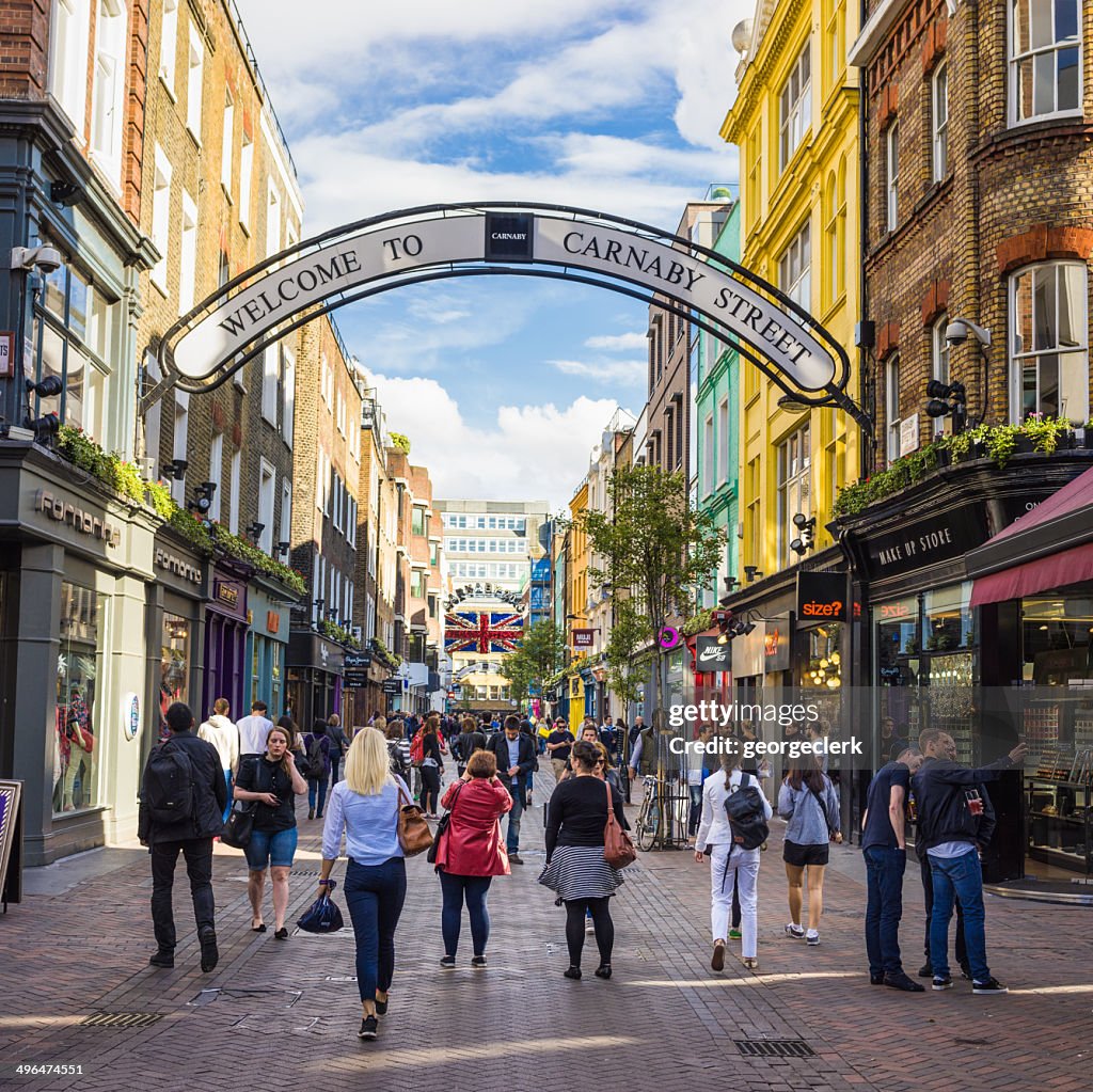 Busy Carnaby Street in London