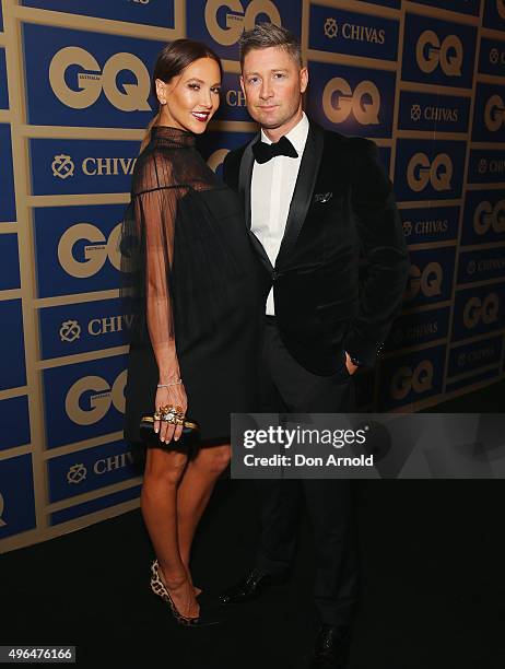 Kyly Clarke and Michael Clarke arrive ahead of the 2015 GQ Men Of The Year Awards on November 10, 2015 in Sydney, Australia.